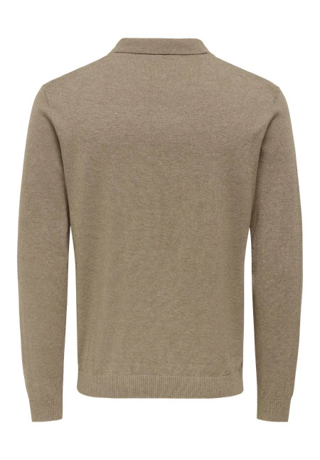 ONSLOUI REG 12 LS MEL POLO KNIT NOOS