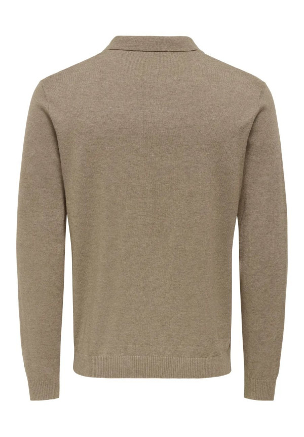 ONSLOUI REG 12 LS MEL POLO KNIT NOOS