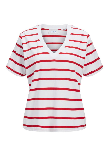 JXANNIE REG VNECK STRIPE SS TEE JRS SN