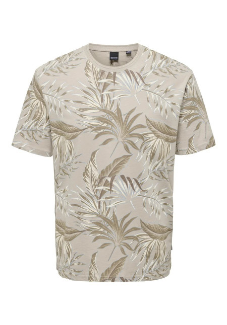 ONSKASH REG LEAF AOP SS TEE