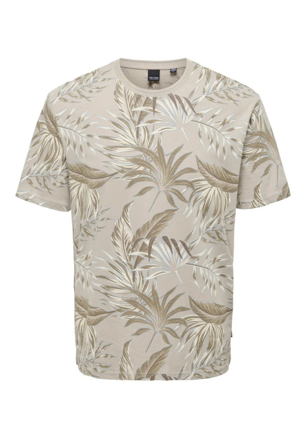 ONSKASH REG LEAF AOP SS TEE