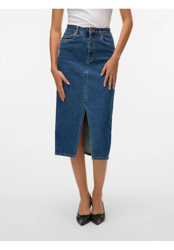 VMVERI HR CALF DENIM SKIRT GA MIX NOOS