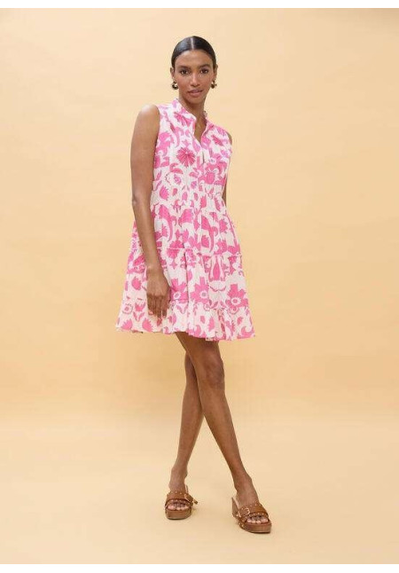 Vestido corto volantes estampado