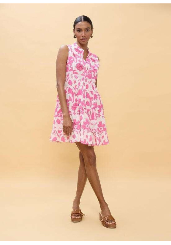 Vestido corto volantes estampado