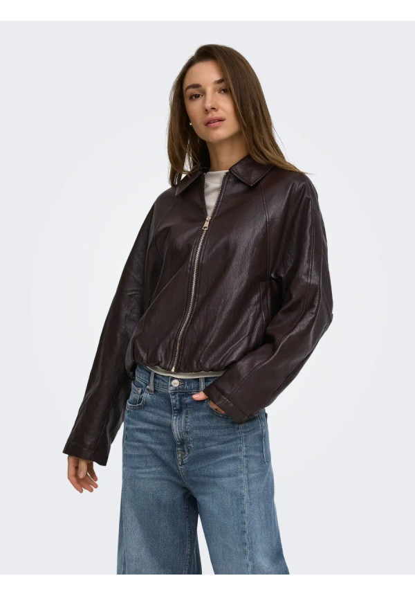 ONLMASJA FAUX LEATHER PADDED BOMBER PNT