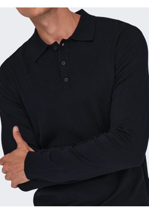 ONSWYLER LIFE REG 14 LS POLO KNIT NOOS