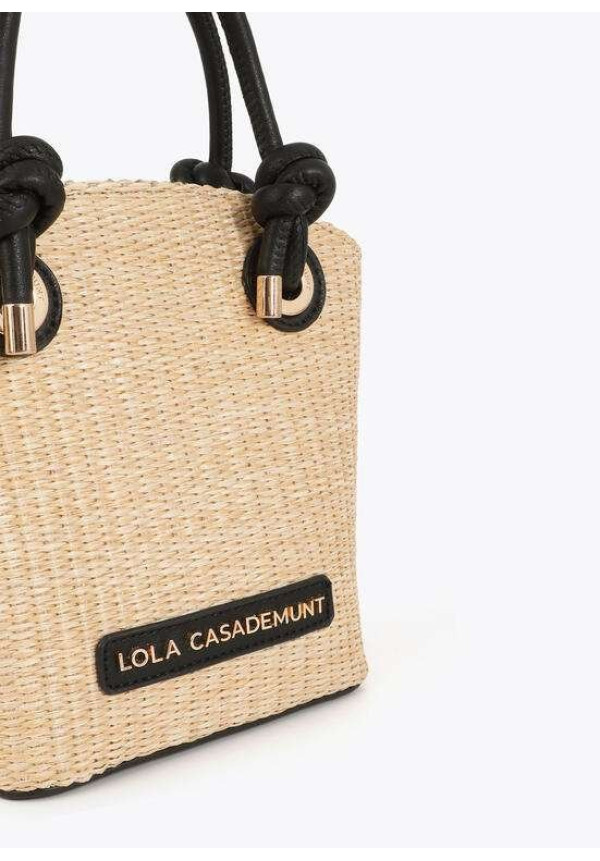 Bolsito efecto rafia combinada con efecto piel