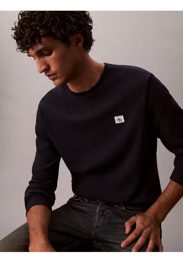 LS WAFFLE BADGE CREWNK TEE