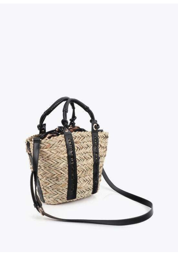 Mini capazo detalle asa logo troquelado