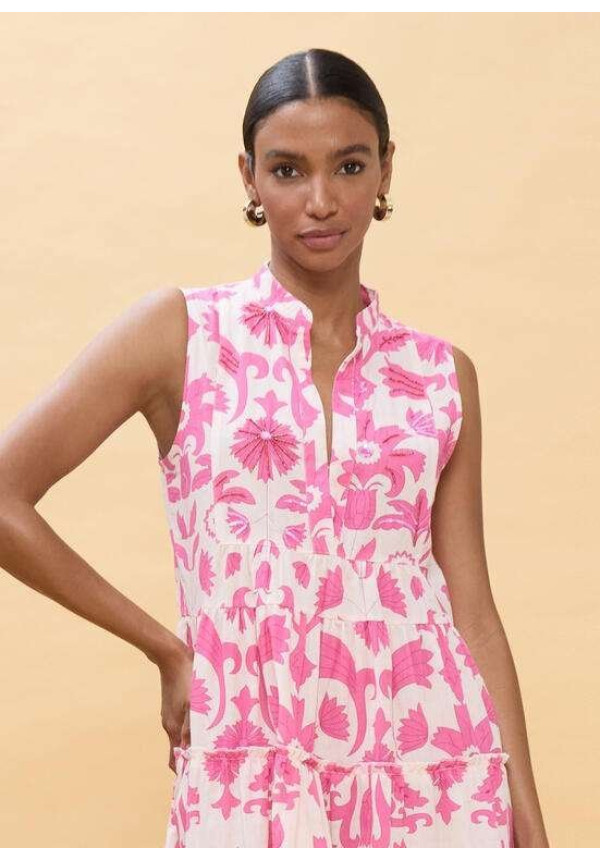 Vestido corto volantes estampado