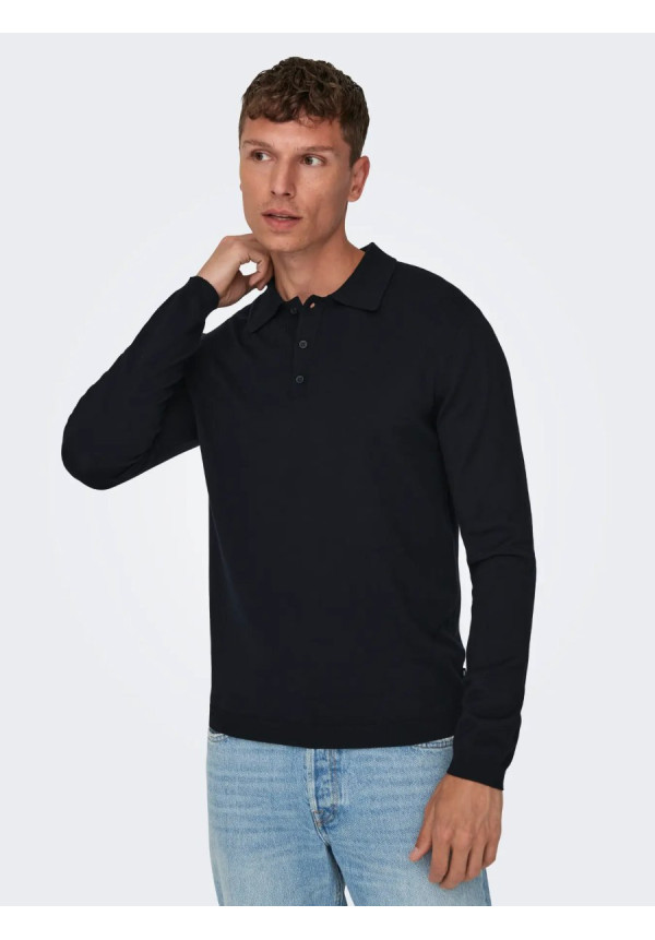 ONSWYLER LIFE REG 14 LS POLO KNIT NOOS