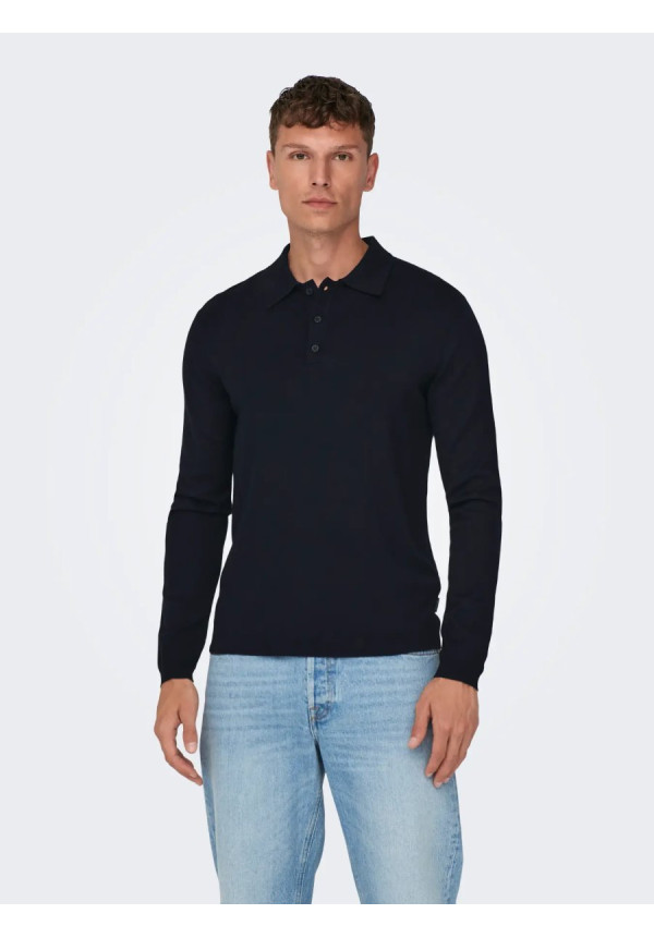 ONSWYLER LIFE REG 14 LS POLO KNIT NOOS