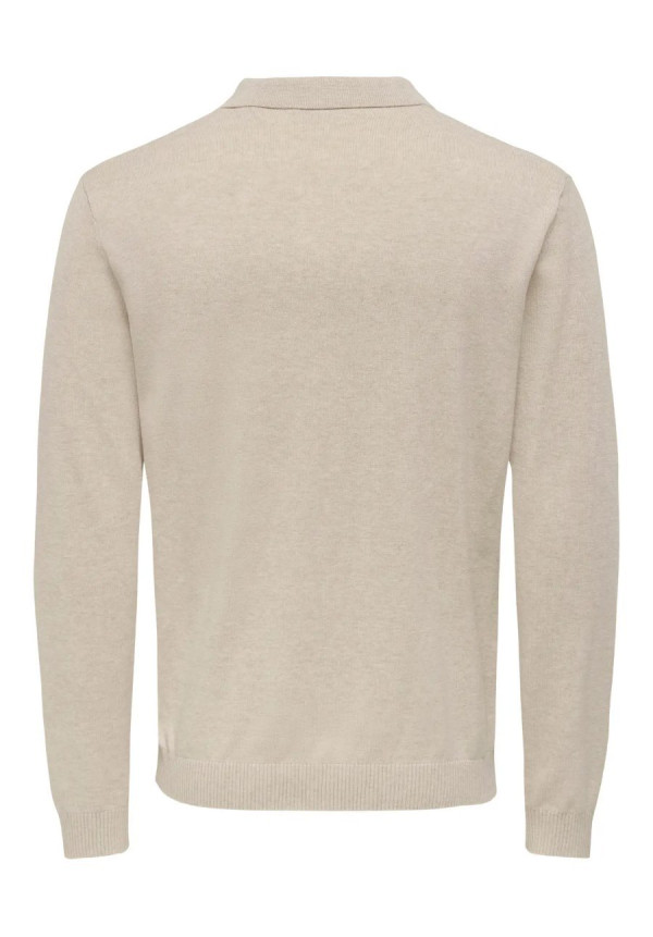ONSLOUI REG 12 LS MEL POLO KNIT NOOS