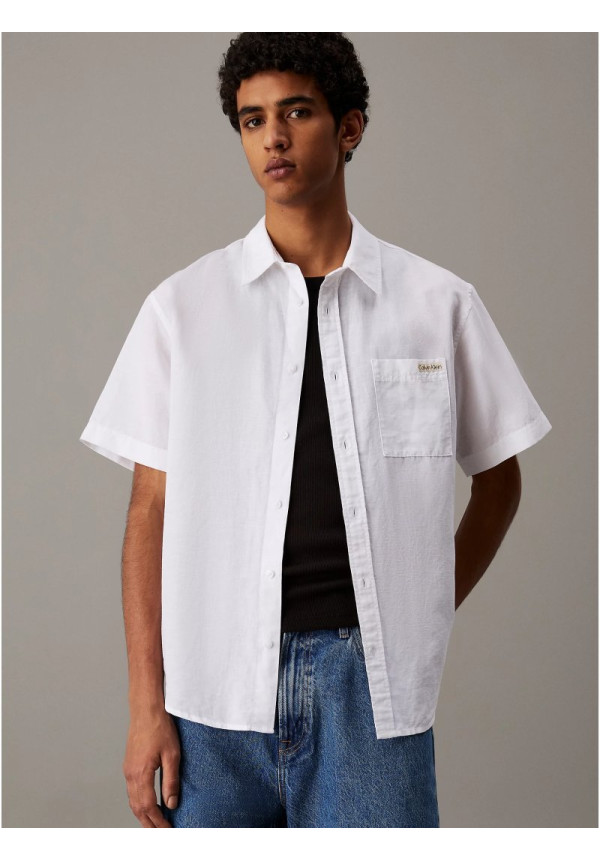 Calvin Klein Camisa de lino blanca