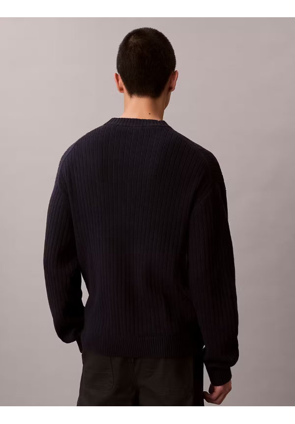 LS VERTICAL TEXTURE CTTN CREWNK