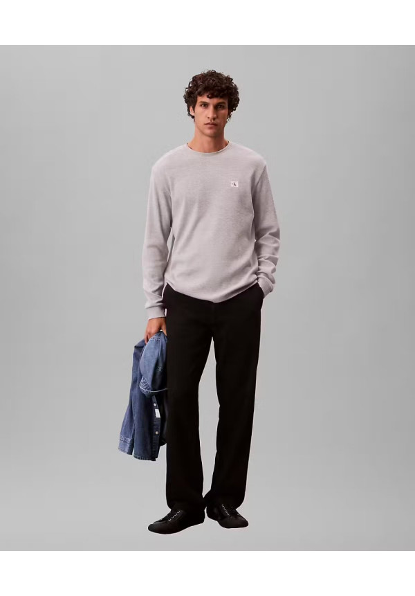 LS WAFFLE BADGE CREWNK TEE