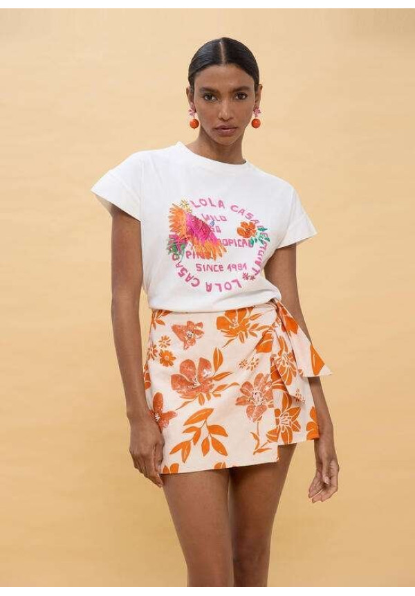 Falda pantalón palmeras a tono