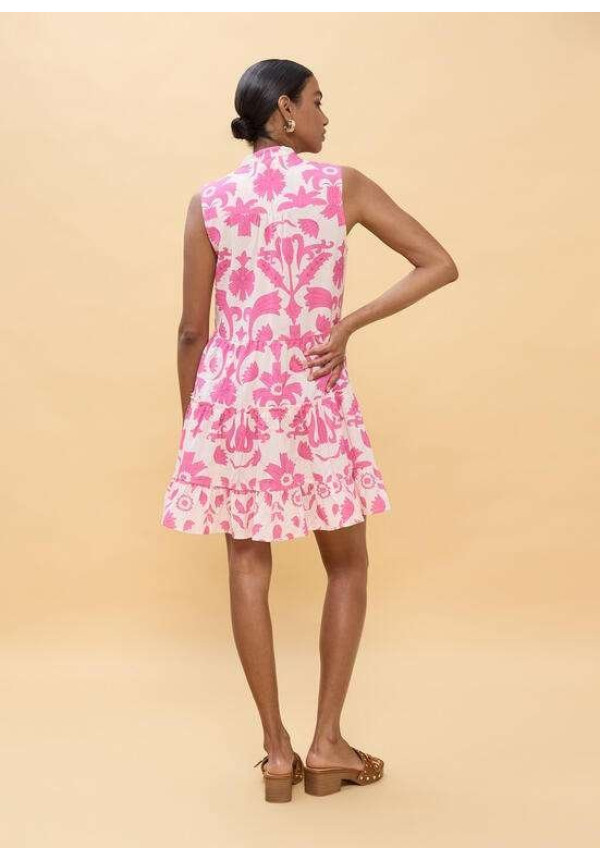 Vestido corto volantes estampado