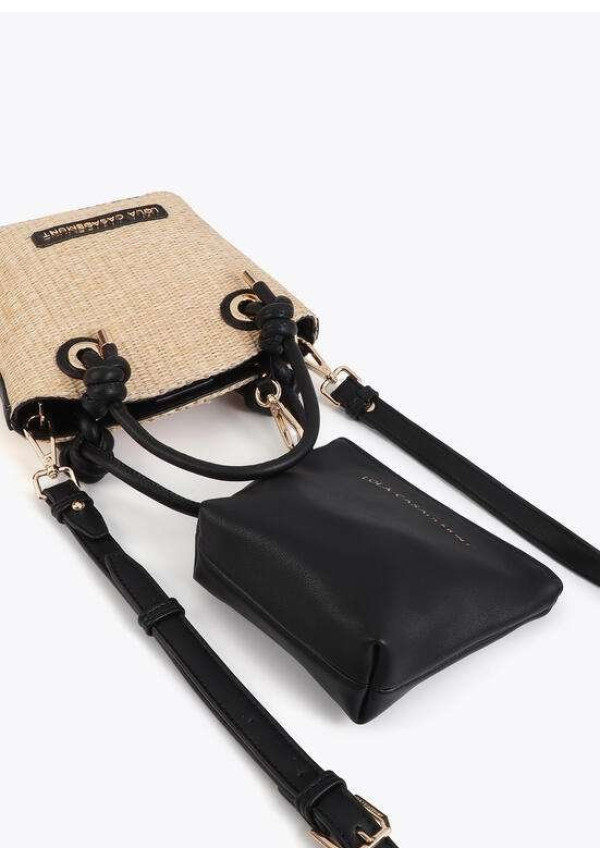 Bolsito efecto rafia combinada con efecto piel