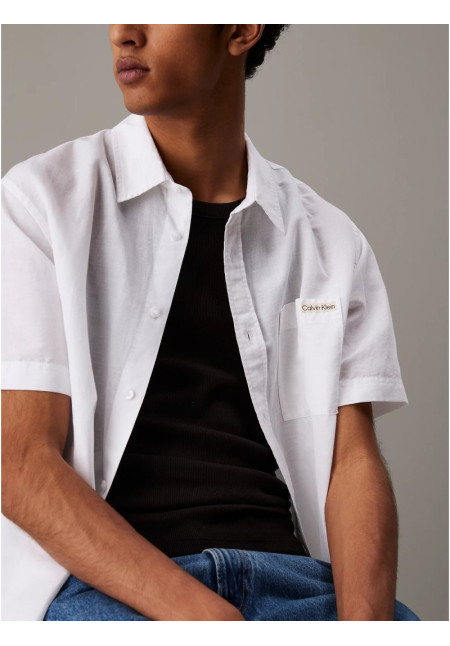 Calvin Klein Camisa de lino blanca
