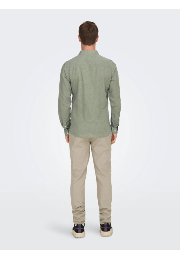 ONSCAIDEN LIFE LS SOLID LINEN BLEND NOOS