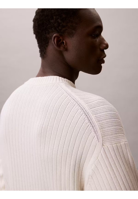 CK LS VERTICAL TEXTURE CTTN CREWNK