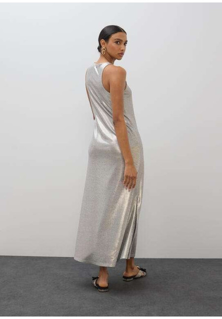 Vestido largo laminado