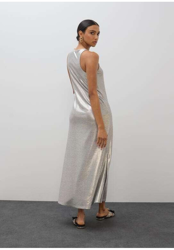 Vestido largo laminado