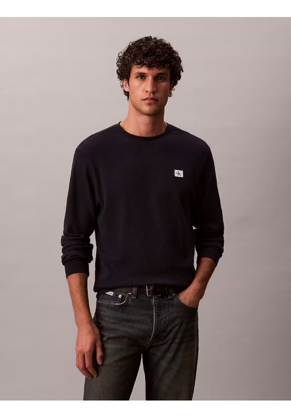 LS WAFFLE BADGE CREWNK TEE