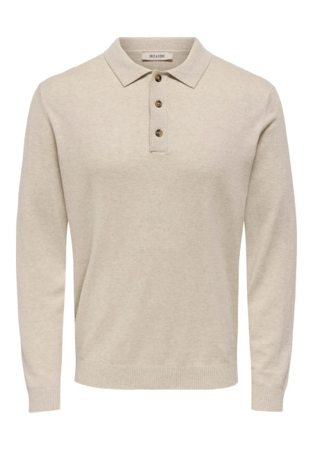 ONSLOUI REG 12 LS MEL POLO KNIT NOOS