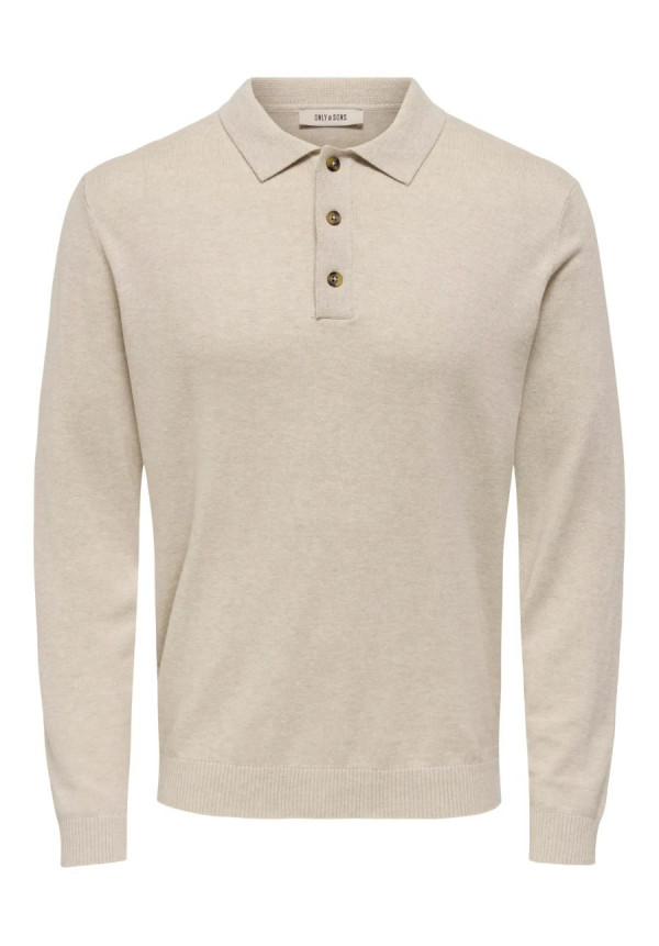 ONSLOUI REG 12 LS MEL POLO KNIT NOOS