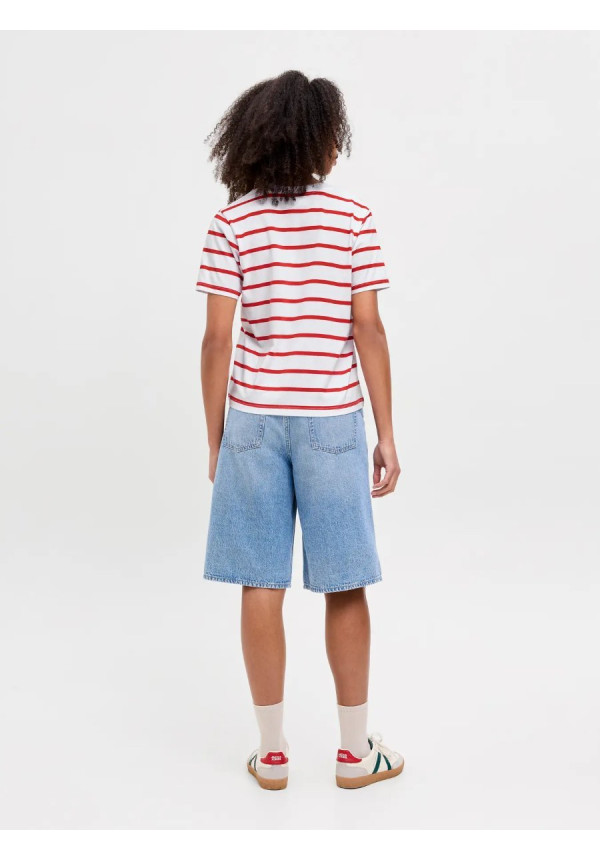 JXANNIE REG VNECK STRIPE SS TEE JRS SN