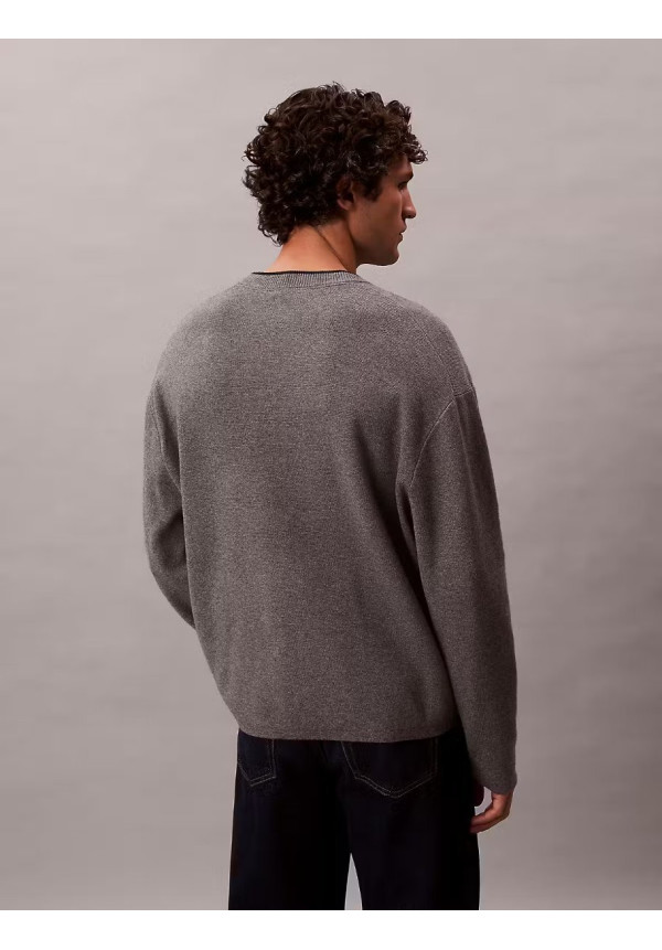 LS EMBOSSED LOGO CREWNK SWEATER