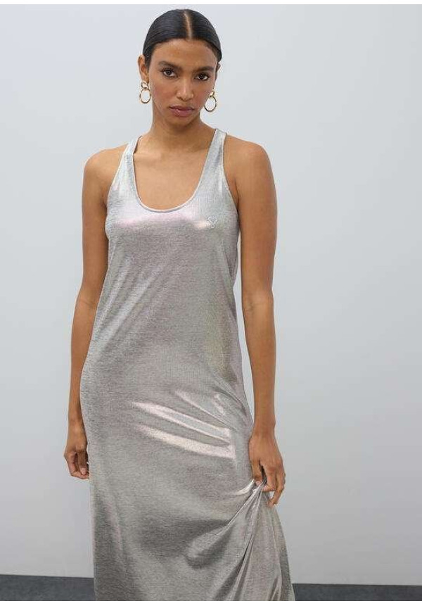 Vestido largo laminado