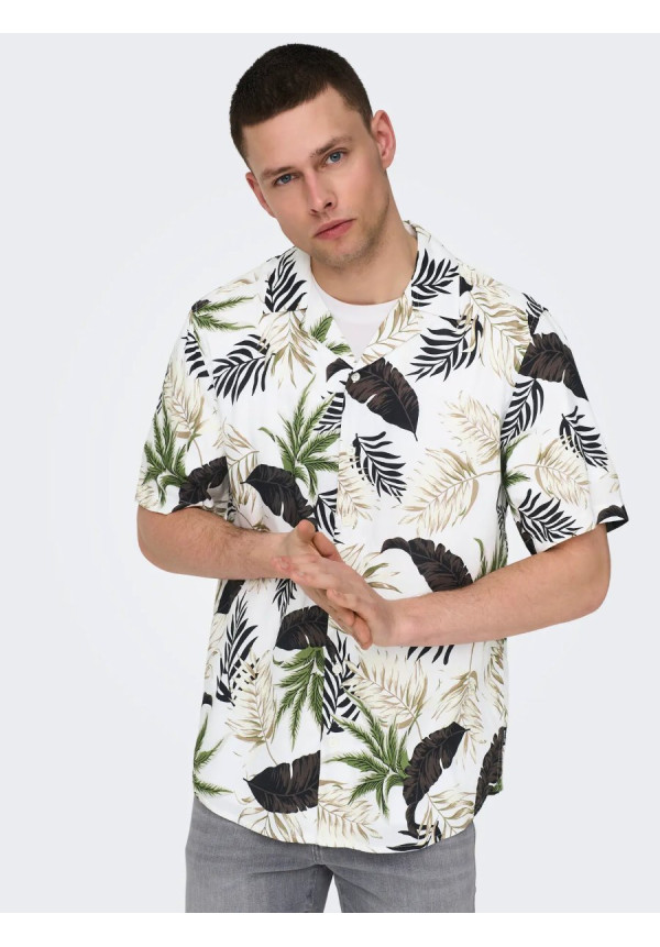 ONSWAYNE LIFE AOP SS VISCOSE SHIRT NOOS