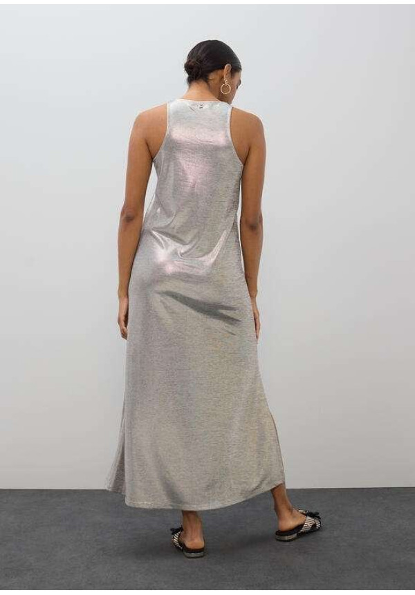 Vestido largo laminado