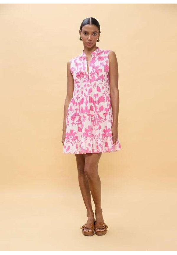 Vestido corto volantes estampado