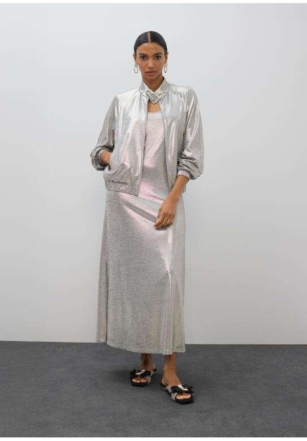 Vestido largo laminado