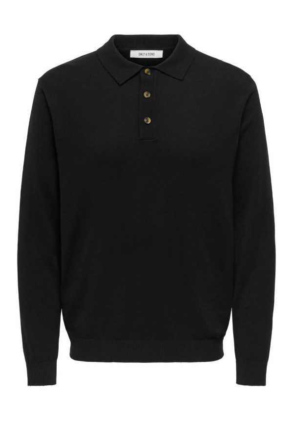 ONSLOUI REG 12 LS MEL POLO KNIT NOOS