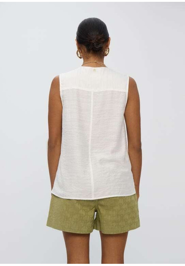 Top pliegue escote pico