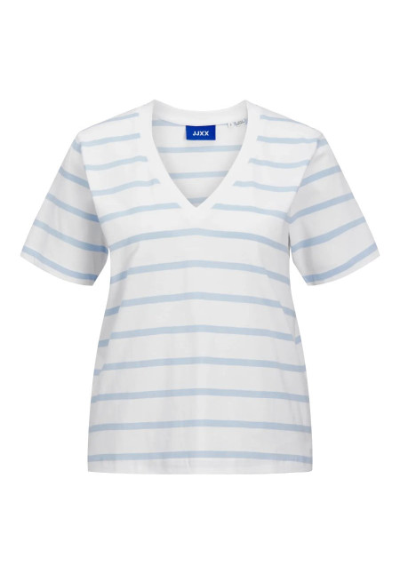JXANNIE REG VNECK STRIPE SS TEE JRS SN