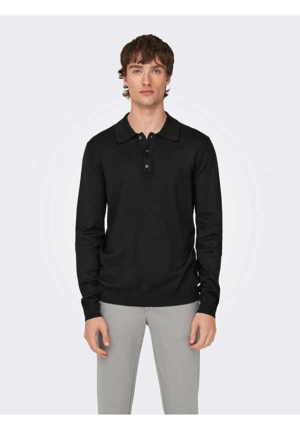 ONSWYLER LIFE REG 14 LS POLO KNIT NOOS